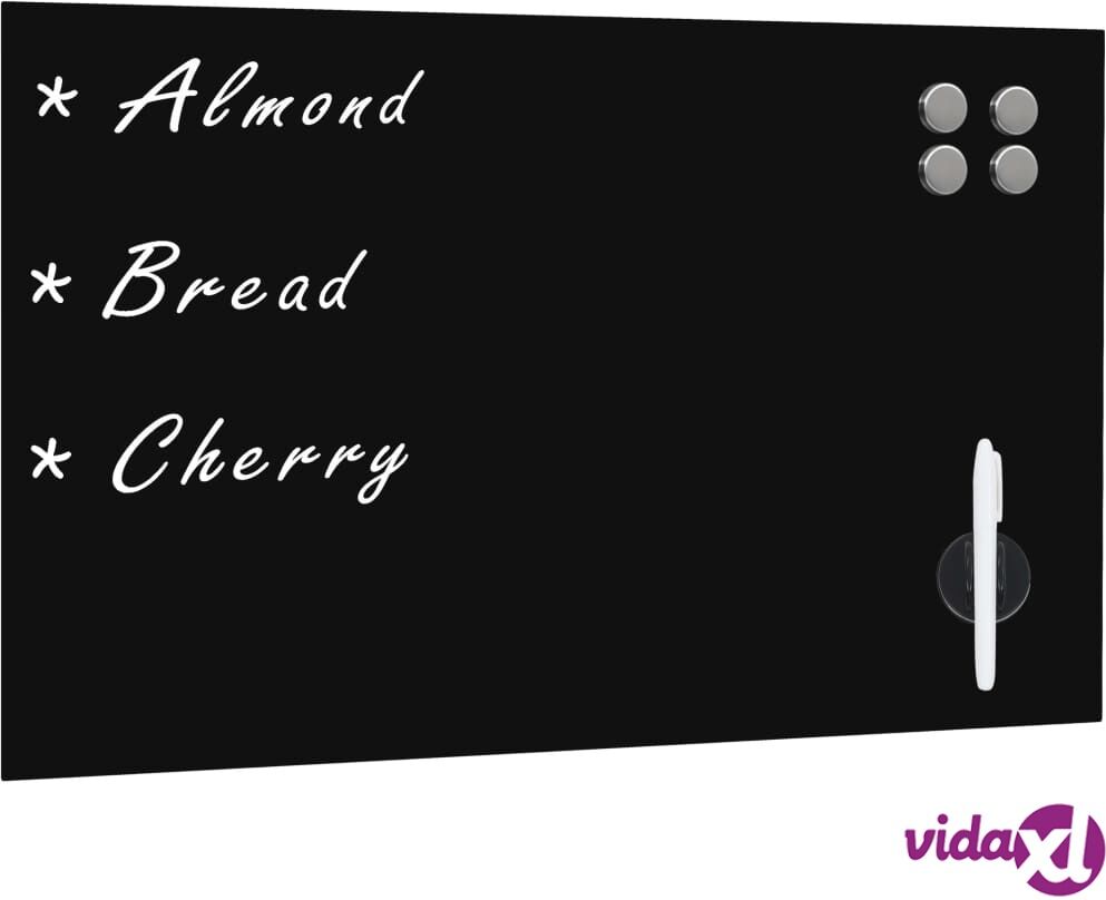 vidaXL Seinäkiinnitteinen magneettinen musta tussitaulu lasi 60x40 cm vidaXL Seinäkiinnitteinen magneettinen musta tussitaulu lasi 60x40 cm