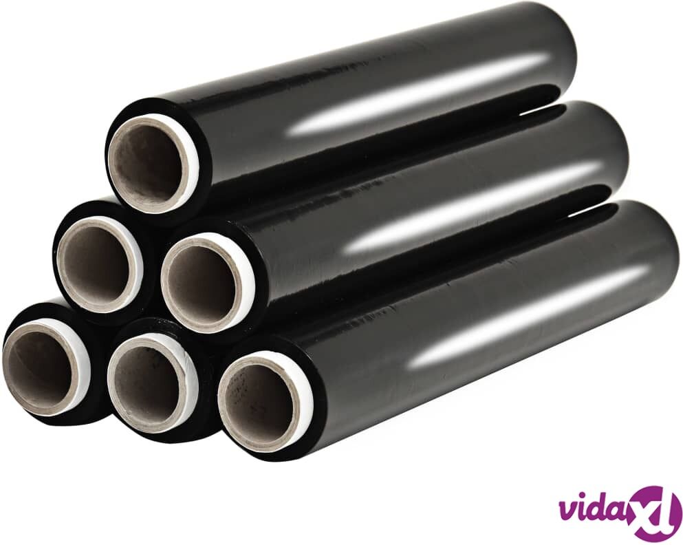 vidaXL Pakkauskalvorullat 6 kpl musta 23 µm 624 m vidaXL Pakkauskalvorullat 6 kpl musta 23 µm 624 m