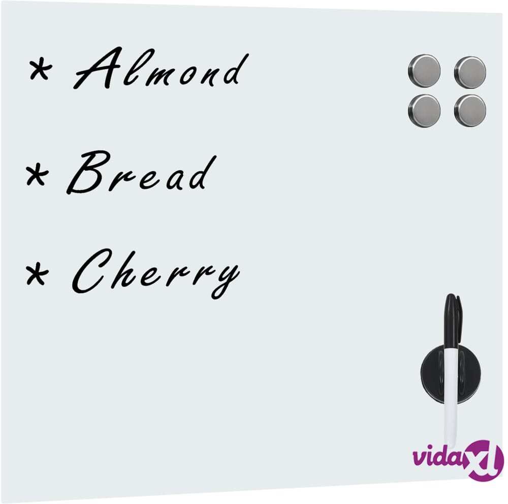 vidaXL Seinäkiinnitteinen magneettinen tussitaulu lasi 40x40 cm vidaXL Seinäkiinnitteinen magneettinen tussitaulu lasi 40x40 cm