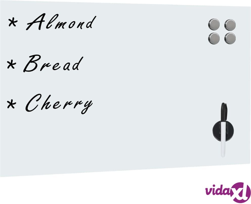 vidaXL Seinäkiinnitteinen magneettinen tussitaulu lasi 50x30 cm vidaXL Seinäkiinnitteinen magneettinen tussitaulu lasi 50x30 cm