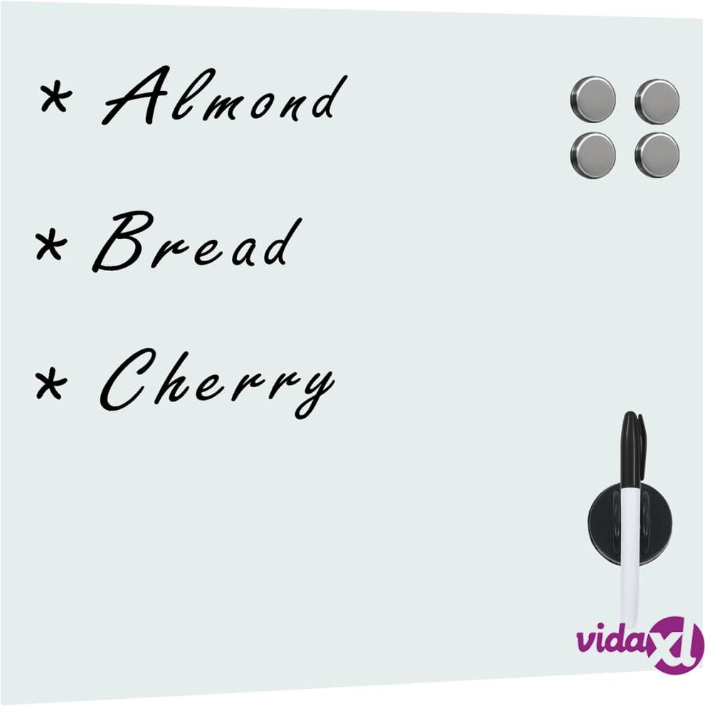 vidaXL Seinäkiinnitteinen magneettinen tussitaulu lasi 50x50 cm vidaXL Seinäkiinnitteinen magneettinen tussitaulu lasi 50x50 cm