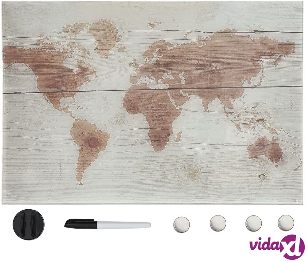 vidaXL Seinäkiinnitteinen magneettinen tussitaulu lasi 50x30 cm vidaXL Seinäkiinnitteinen magneettinen tussitaulu lasi 50x30 cm