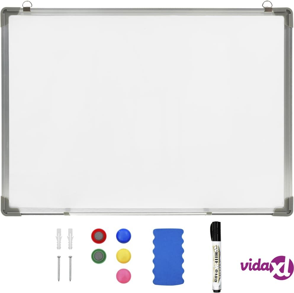 vidaXL Magneettinen kuivapyyhittävä tussitaulu valk. 70x50 cm teräs vidaXL Magneettinen kuivapyyhittävä tussitaulu valk. 70x50 cm teräs