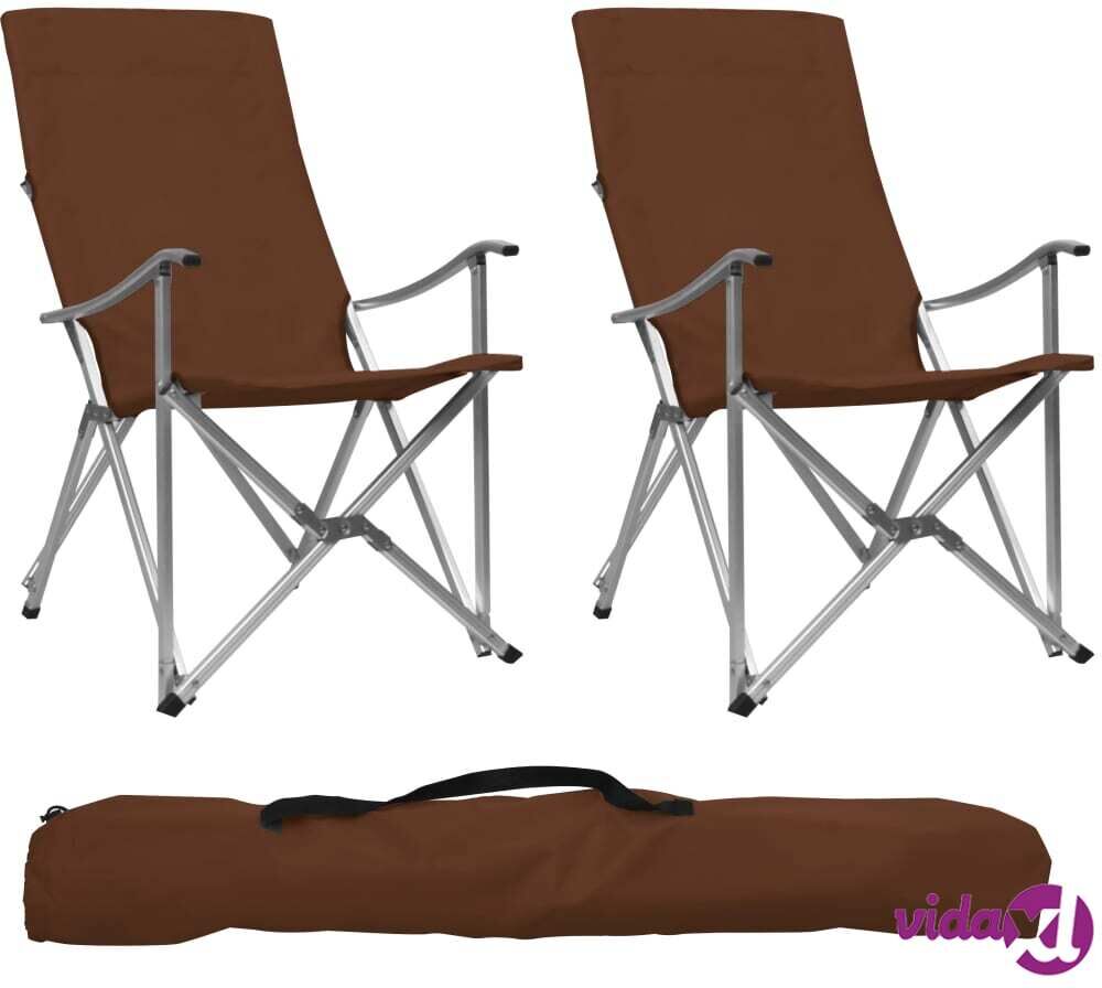 vidaXL Kokoontaittuvat retkituolit 2 kpl ruskea vidaXL Kokoontaittuvat retkituolit 2 kpl ruskea