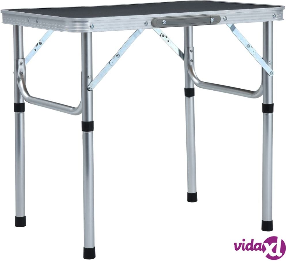 vidaXL Kokoontaitettava retkipöytä harmaa alumiini 60x45 cm vidaXL Kokoontaitettava retkipöytä harmaa alumiini 60x45 cm