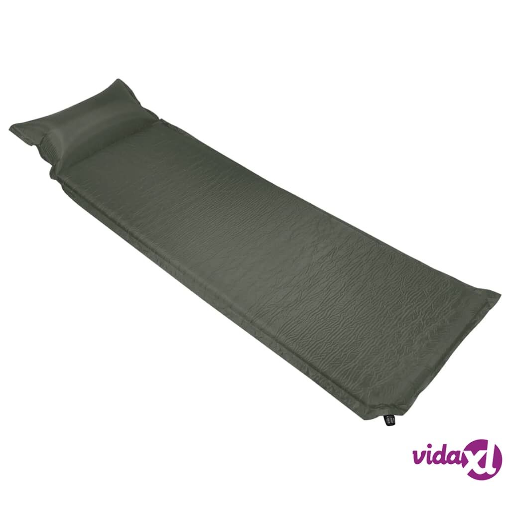 vidaXL Täytettävä ilmapatja tyynyllä 66x200 cm tummanvihreä
