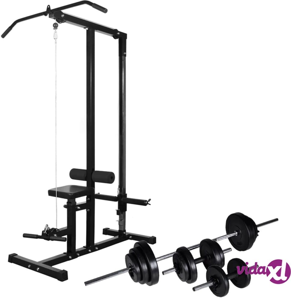 vidaXL Kuntolaite levytanko- ja käsipainosarjalla 30,5 kg vidaXL Kuntolaite levytanko- ja käsipainosarjalla 30,5 kg