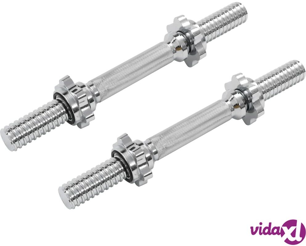 vidaXL Käsipainotangot 2 kpl 3x35 cm teräs hopea vidaXL Käsipainotangot 2 kpl 3x35 cm teräs hopea