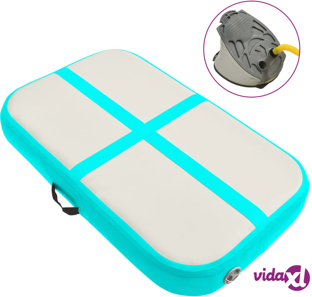 vidaXL Täytettävä voimistelumatto pumpulla 60x100x10 cm PVC vihreä vidaXL Täytettävä voimistelumatto pumpulla 60x100x10 cm PVC vihreä