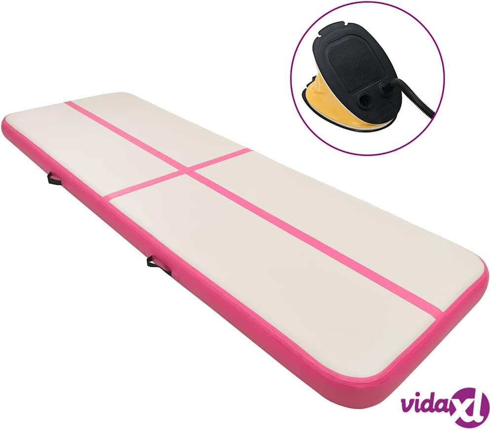 vidaXL Täytettävä voimistelumatto pumpulla 700x100x15 cm PVC pinkki vidaXL Täytettävä voimistelumatto pumpulla 700x100x15 cm PVC pinkki