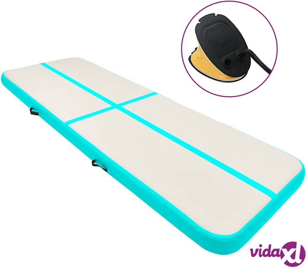 vidaXL Täytettävä voimistelumatto pumpulla 800x100x15 cm PVC vihreä vidaXL Täytettävä voimistelumatto pumpulla 800x100x15 cm PVC vihreä