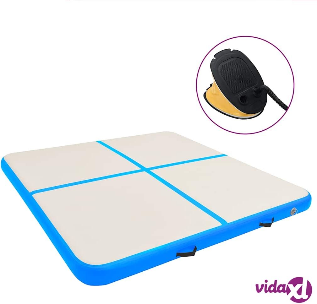 vidaXL Täytettävä voimistelumatto pumpulla 200x200x10 cm PVC sininen vidaXL Täytettävä voimistelumatto pumpulla 200x200x10 cm PVC sininen