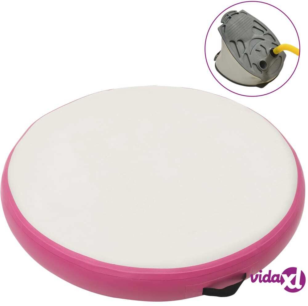 vidaXL Täytettävä voimistelumatto pumpulla 100x100x10 cm PVC pinkki vidaXL Täytettävä voimistelumatto pumpulla 100x100x10 cm PVC pinkki