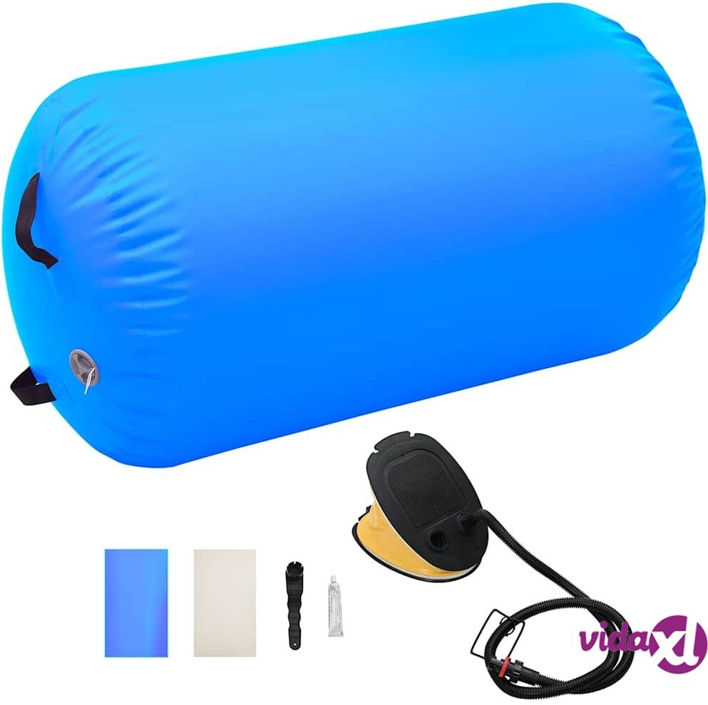vidaXL Täytettävä voimistelurulla pumpulla 100x60 cm PVC sininen vidaXL Täytettävä voimistelurulla pumpulla 100x60 cm PVC sininen