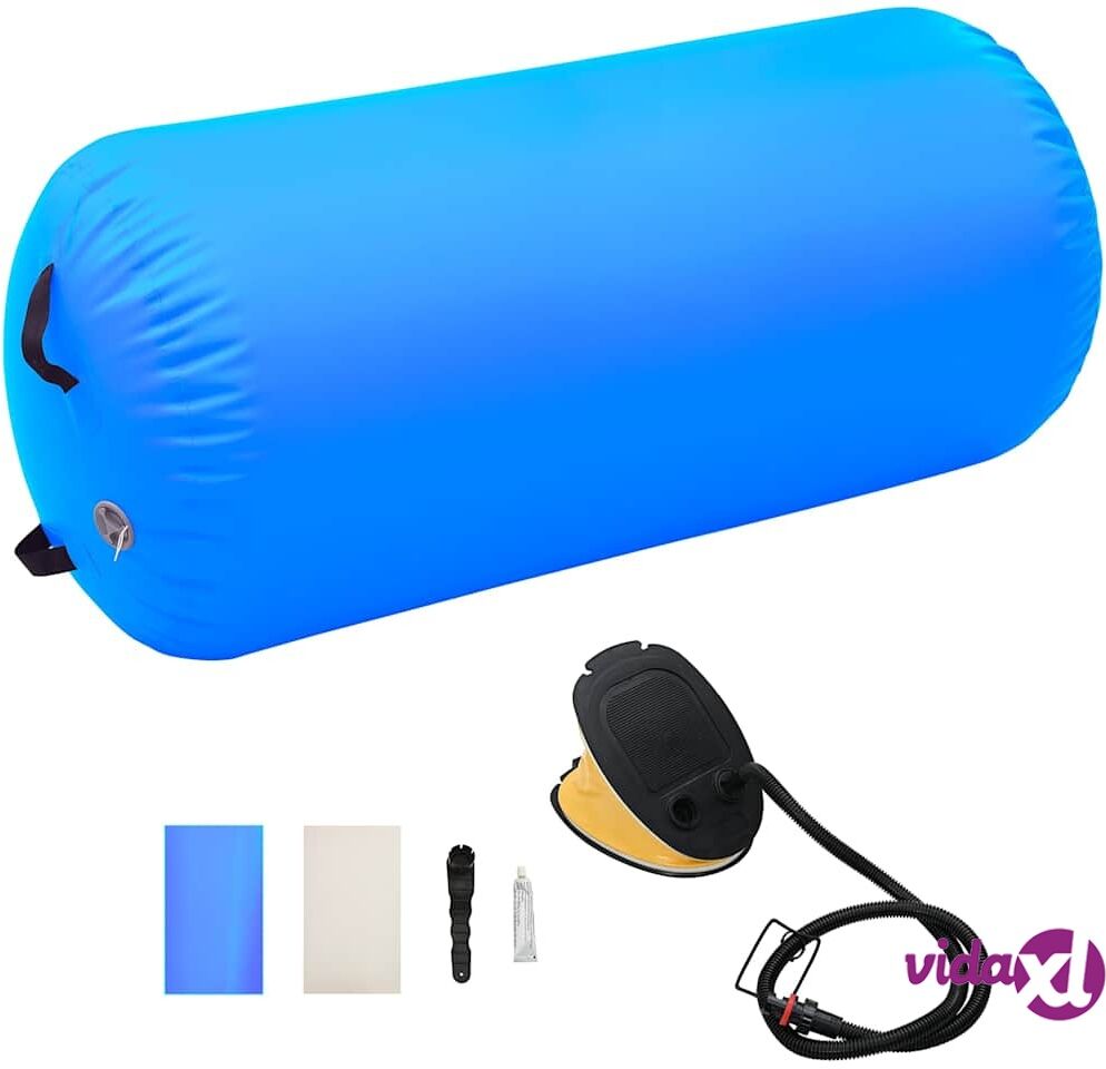 vidaXL Täytettävä voimistelurulla pumpulla 120x75 cm PVC sininen vidaXL Täytettävä voimistelurulla pumpulla 120x75 cm PVC sininen