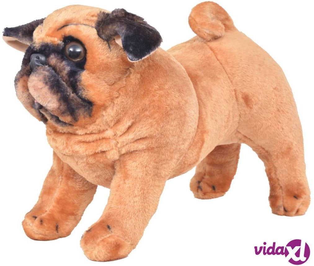 vidaXL Seisova pehmolelu mopsi koira vaaleanruskea XXL vidaXL Seisova pehmolelu mopsi koira vaaleanruskea XXL