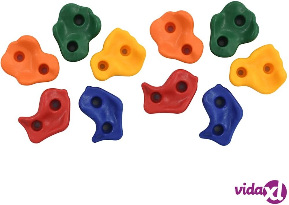 vidaXL Kiipeilykivet 10 kpl monivärinen PE