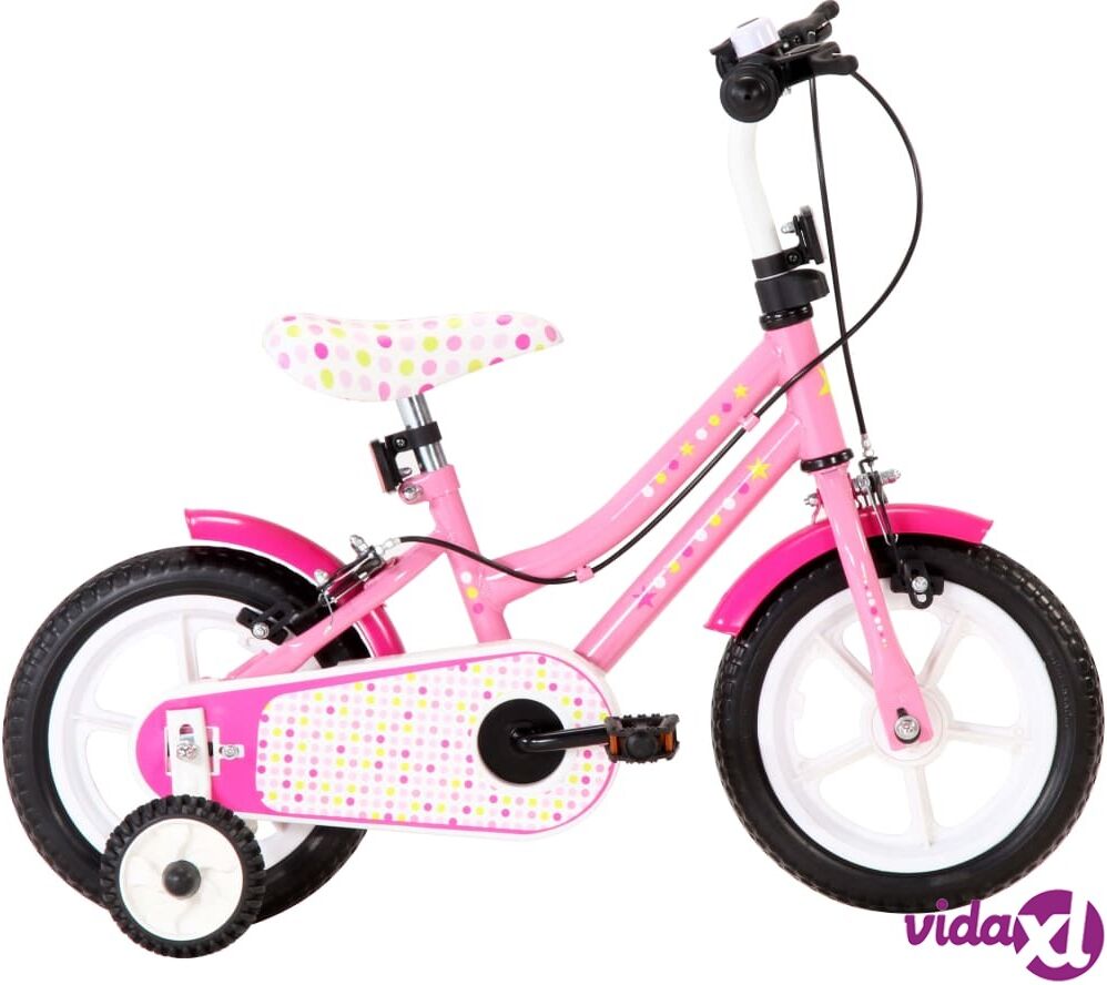 vidaXL Lasten pyörä 12" valkoinen ja pinkki vidaXL Lasten pyörä 12" valkoinen ja pinkki