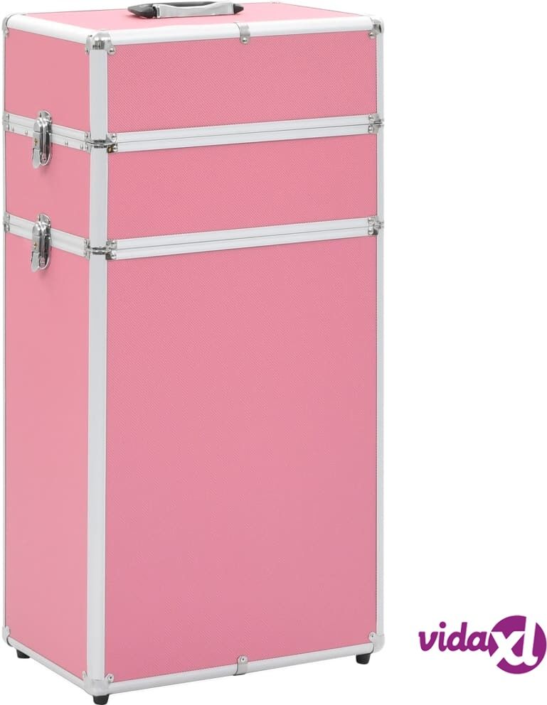 vidaXL Meikkivaunu alumiini pinkki vidaXL Meikkivaunu alumiini pinkki