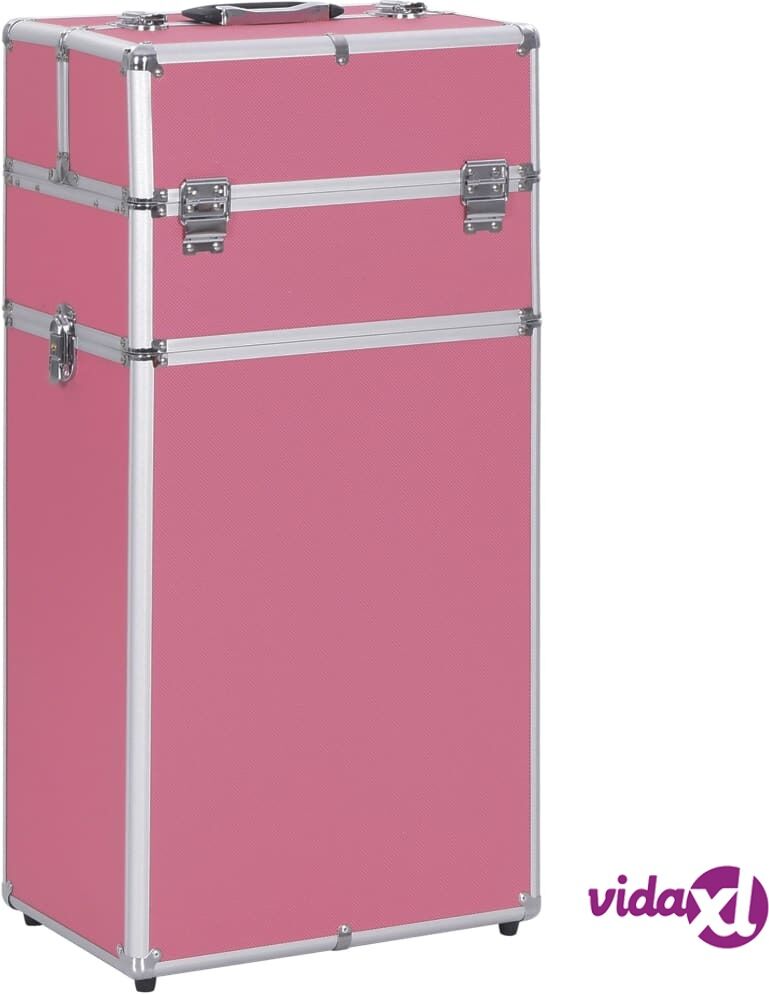 vidaXL Meikkivaunu alumiini pinkki vidaXL Meikkivaunu alumiini pinkki