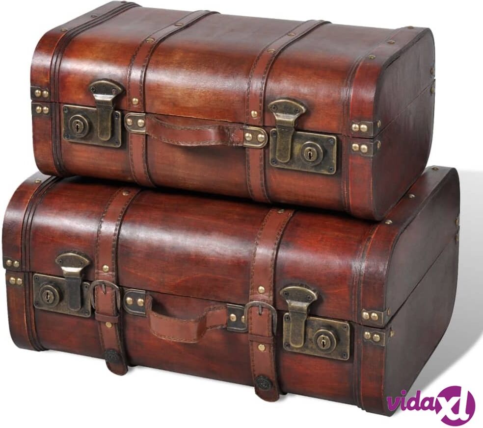 vidaXL Puinen aarrearkku 2 kpl vintage ruskea vidaXL Puinen aarrearkku 2 kpl vintage ruskea