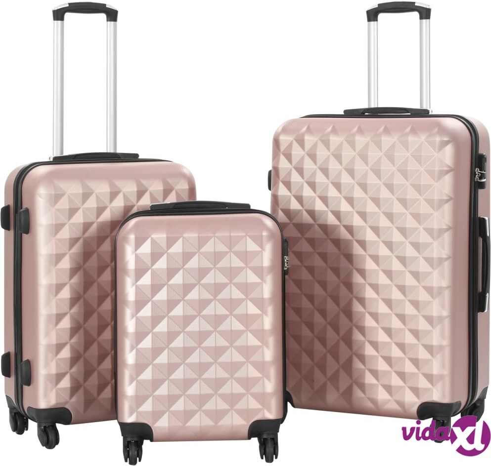 vidaXL Kovapintainen matkalaukkusetti 3 kpl ruusu kulta ABS vidaXL Kovapintainen matkalaukkusetti 3 kpl ruusu kulta ABS