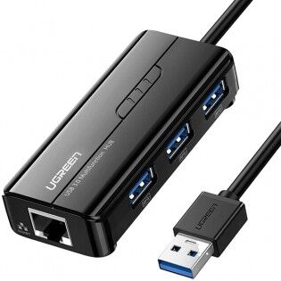 UGREEN 3 x USB 3.0 hubi verkkokaapeliadapterilla