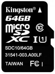 Kingston Micro SDXC 64Gt -muistikortti Class 10 Kingston Micro SDXC 64Gt -muistikortti Class 10