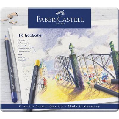 Faber-Castell - Goldfaber Colour pencil tin of 48 (114748) Faber-Castell - Goldfaber Colour pencil tin of 48 (114748)