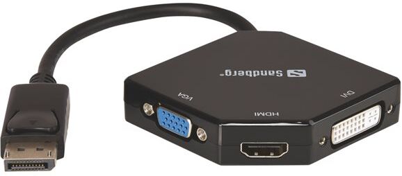 Sandberg Adapter DP HDMI+DVI+VGA black