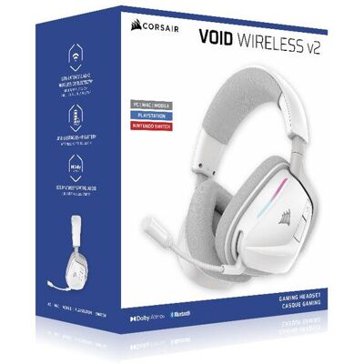 Corsair Void Langaton v2 Gaming Headset Kuulokemikrofoni PS White Corsair Void Langaton v2 Gaming Headset Kuulokemikrofoni PS White