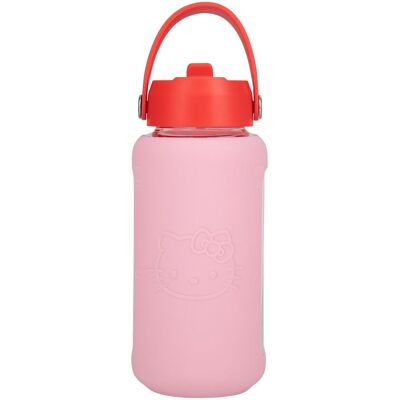 Paladone: Hello Kitty - Glass Water Bottle with Sleeve (PP16081HK) Paladone: Hello Kitty - Glass Water Bottle with Sleeve (PP16081HK)