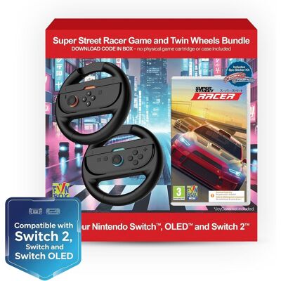 Nintendo NSF Super Street Racer Game and Twin Wheels Bundle Nintendo NSF Super Street Racer Game and Twin Wheels Bundle