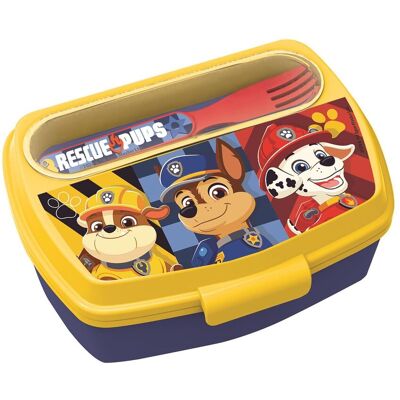 Stor: Paw Patrol Boy Rescue Pups - Funny Sandwich Box With Cutlery (81609) Stor: Paw Patrol Boy Rescue Pups - Funny Sandwich Box With Cutlery (81609)