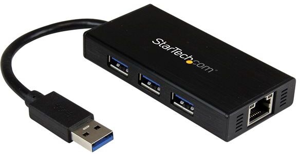 STARTECH.COM ST3300GU3B USB 3.0 to 3-port USB Hub + Gigabit Ethernet