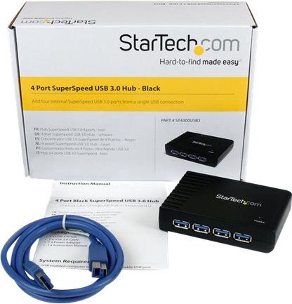 STARTECH.COM ST4300USB3EU 4 Port Black SuperSpeed USB 3.0 Hub