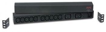 APC RACK PDU, BASIC, HORIZONTAL 1U, 16A, 120V-240V, INPUT IEC320 C20, (10)C13 (2)C19, 2.5M CORD