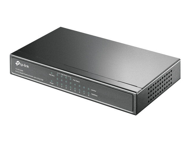 TP-Link 8-Port Gigabit Desktop PoE Switch 8x10/100/1000Mbps RJ45 ports including 4 PoE ports steel case