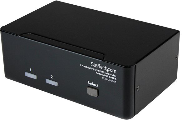 STARTECH.COM 2 Port Dual DVI USB KVM Switch with Audio & USB 2.0 Hub