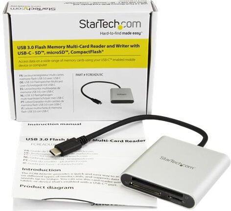 STARTECH.COM USB 3.0 Flash Memory Multi-Card Reader / Writer with USB-C - SD, microSD, CompactFlash