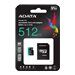 A-Data ADATA 512GB Micro SDXC UHS-I U3 V30S A2 + Adapter