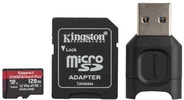 Kingston 128GB microSDXC React Plus SDCR2 w/Adapter + MLPM Reader