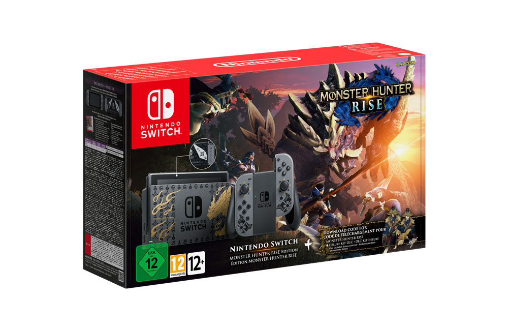 Nintendo Switch Pelikonsoli v2 Monster Hunter Rise Limited Edition