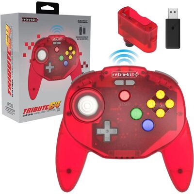 Retro-Bit Nintendo 64 Tribute Langaton 2.4G Punainen PC/MAC, Steam, Switch Retro-Bit Nintendo 64 Tribute Langaton 2.4G Punainen PC/MAC, Steam, Switch