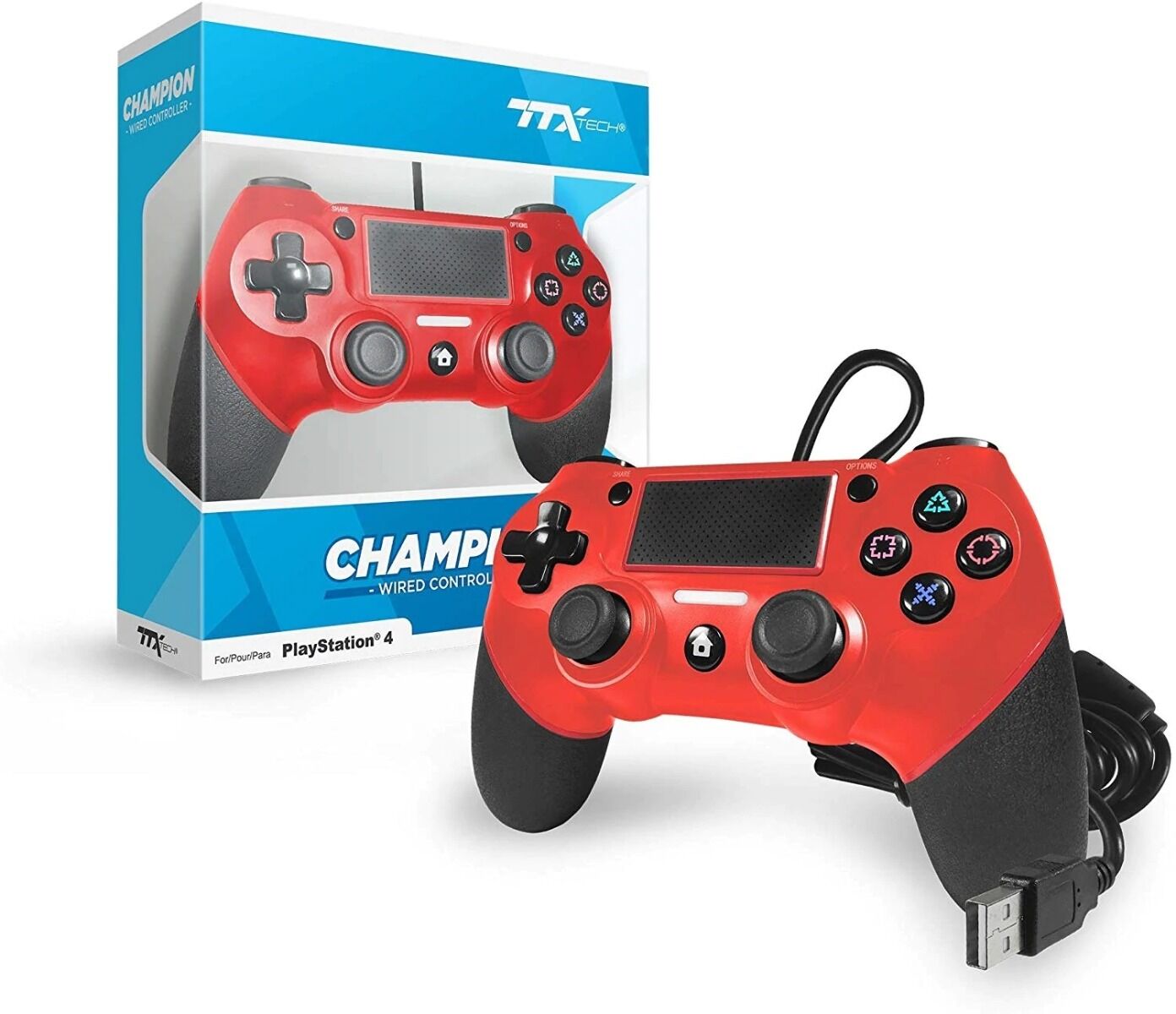 Langallinen ohjain TTX Champion Punainen PS4