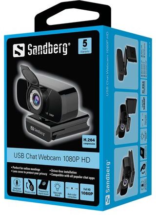 Sandberg USB Chat Webcam 1080P HD