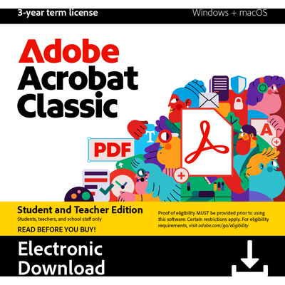 Adobe Acrobat Classic STE 3 vuotta - PDF-ohjelmisto Adobe Acrobat Classic STE 3 vuotta - PDF-ohjelmisto