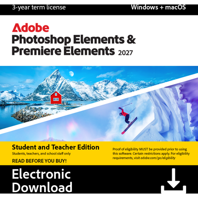 Adobe Photoshop & Premiere Elements Student & Teacher 2027 3-year Adobe Photoshop & Premiere Elements Student & Teacher 2027 3-year