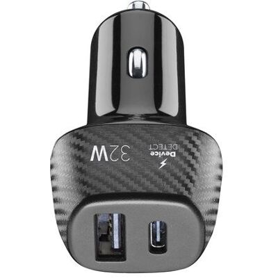 Cellular Line car multipower 32w fast in-car charger with usb port and usb-c port Cellular Line car multipower 32w fast in-car charger with usb port and usb-c port