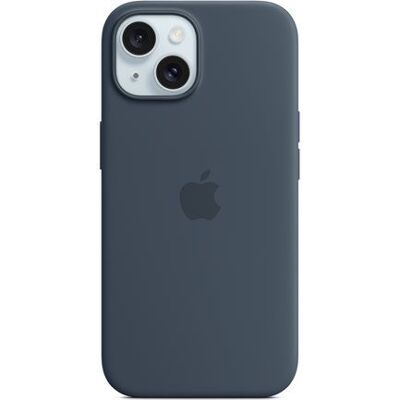 Apple iphone 15 silicone case with magsafe - storm blue Apple iphone 15 silicone case with magsafe - storm blue